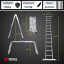 PROREGAL Aluminium Mehrzweckleiter MULTISTEP in 4 Konfigurationen: Stehleiter, Gerüst, Anlegeleiter, geklappt. 150kg Traglast.