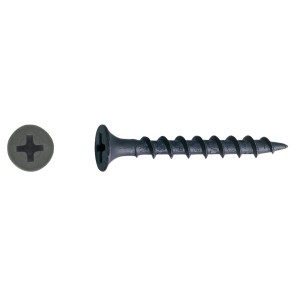 Schwarze Schraube mit Grobgewinde, 3,9 x 45 mm, für Ständerwerk.