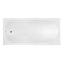 Weiße rechteckige BONA Badewanne 160x70 aus Acryl mit Ablauf und Überlauf. Moderne Rechteck-Badewanne.