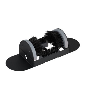 Relaxdays Schuhabstreifer Holz Schwarz Grau Rundumbürste 12 cm x 23 cm x 15,5 cm 1,7 kg