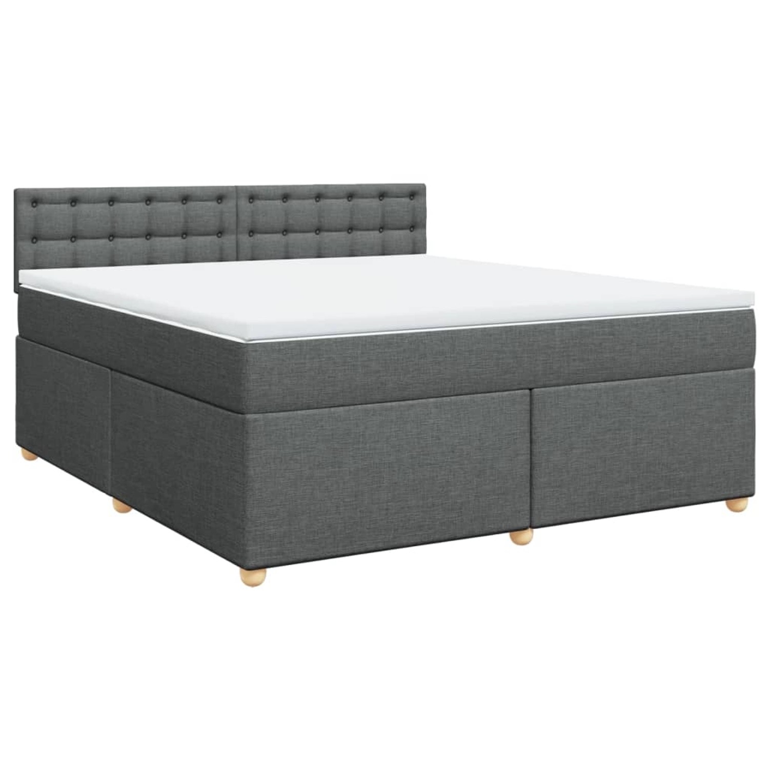 vidaXL Boxspringbett mit Matratze Dunkelgrau 180x200 cm Stoff 3286774 günstig online kaufen