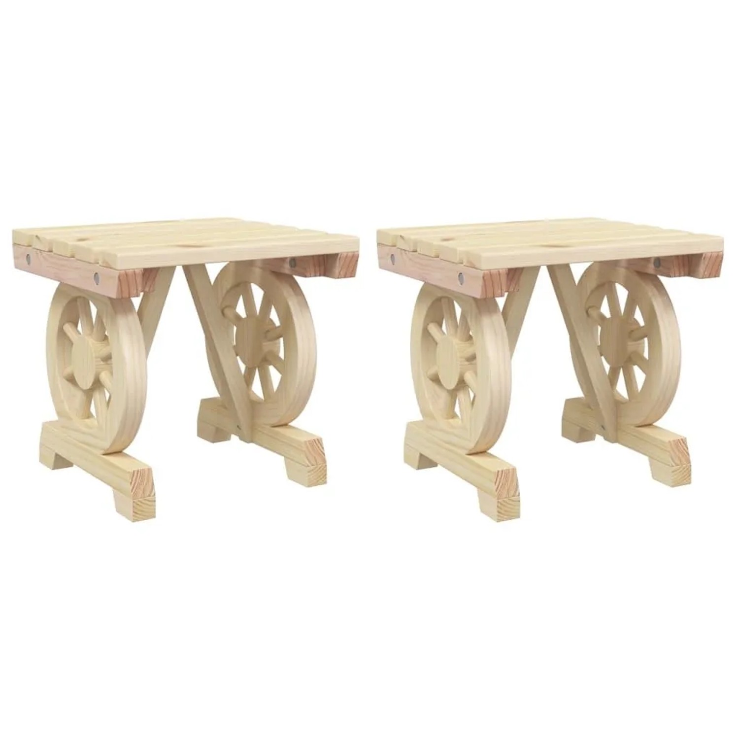vidaXL Garten-Fußhocker 2 Stk Massivholz Tanne 3207133