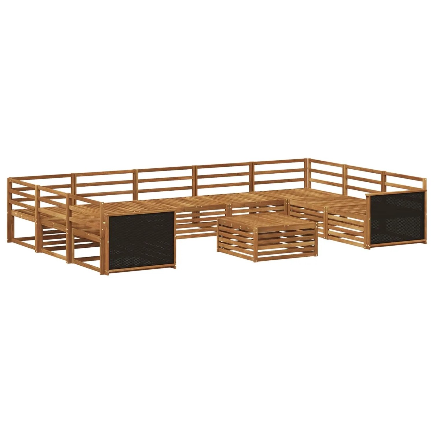 vidaXL Outdoor-Sofagarnitur 10 Stk Natur Massivholz Akazie 3383852