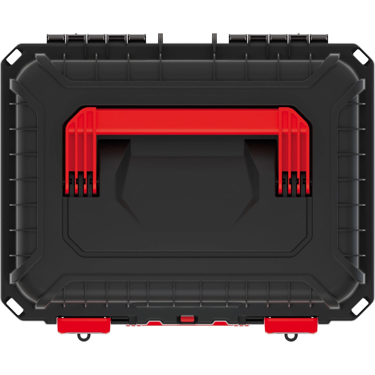 Kistenberg Maschinenkoffer, 44,5x36x21,6cm, robust, schwarz-rot, für Werkzeugaufbewahrung.