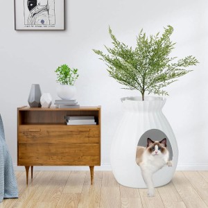 Costway Katzentoilette Intelligente Geruchsentfernung Weiß 63 L