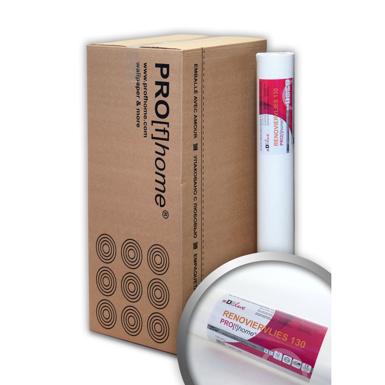 PROFHOME Renoviervlies 130 g Malervlies glatte Vliestapete 1 Karton mit 9 R günstig online kaufen