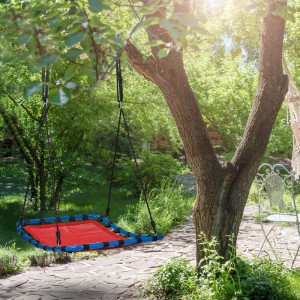Relaxdays Nestschaukel Stahl Kunststoff Rot Höhenverstellbar 160 cm x 76 cm x 103 cm 4,3 kg