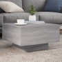 Moderner, grauer Couchtisch mit LED-Beleuchtung, 55x55x31 cm, passend zu Sofas und Wohnzimmer.