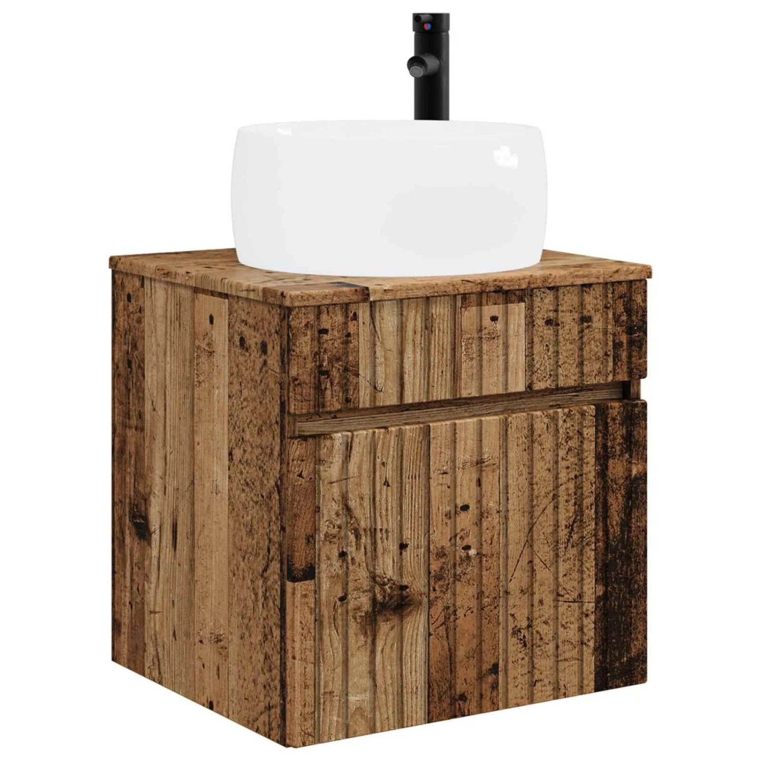 vidaXL Wandmontierte Waschbecken-Vanität Altholz 49 x 44,5 x 66 cm 890620