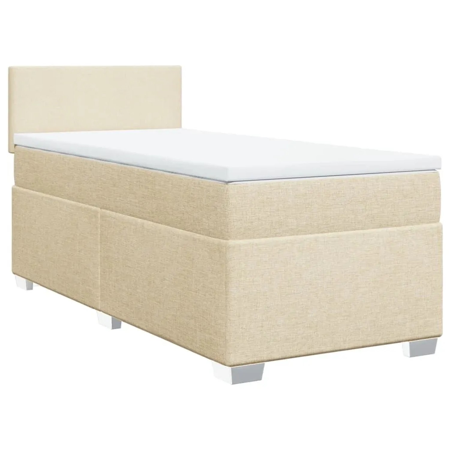 vidaXL Boxspringbett mit Matratze Creme 100x200 cm Stoff 3288097 günstig online kaufen