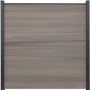 GroJa Solid Steckzaun, 180x180 cm, Bi-Color Braun. Sichtschutzzaun mit horizontalen Elementen.