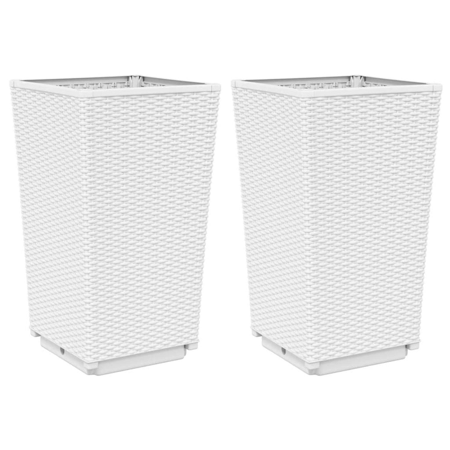 vidaXL Pflanzkübel 2 Stk Weiß 32,5x32,5x57 cm PP 367849 günstig online kaufen