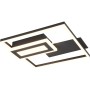 Moderne LED Deckenleuchte Spiro in Schwarz Matt mit geometrischem Design, 33x30cm.