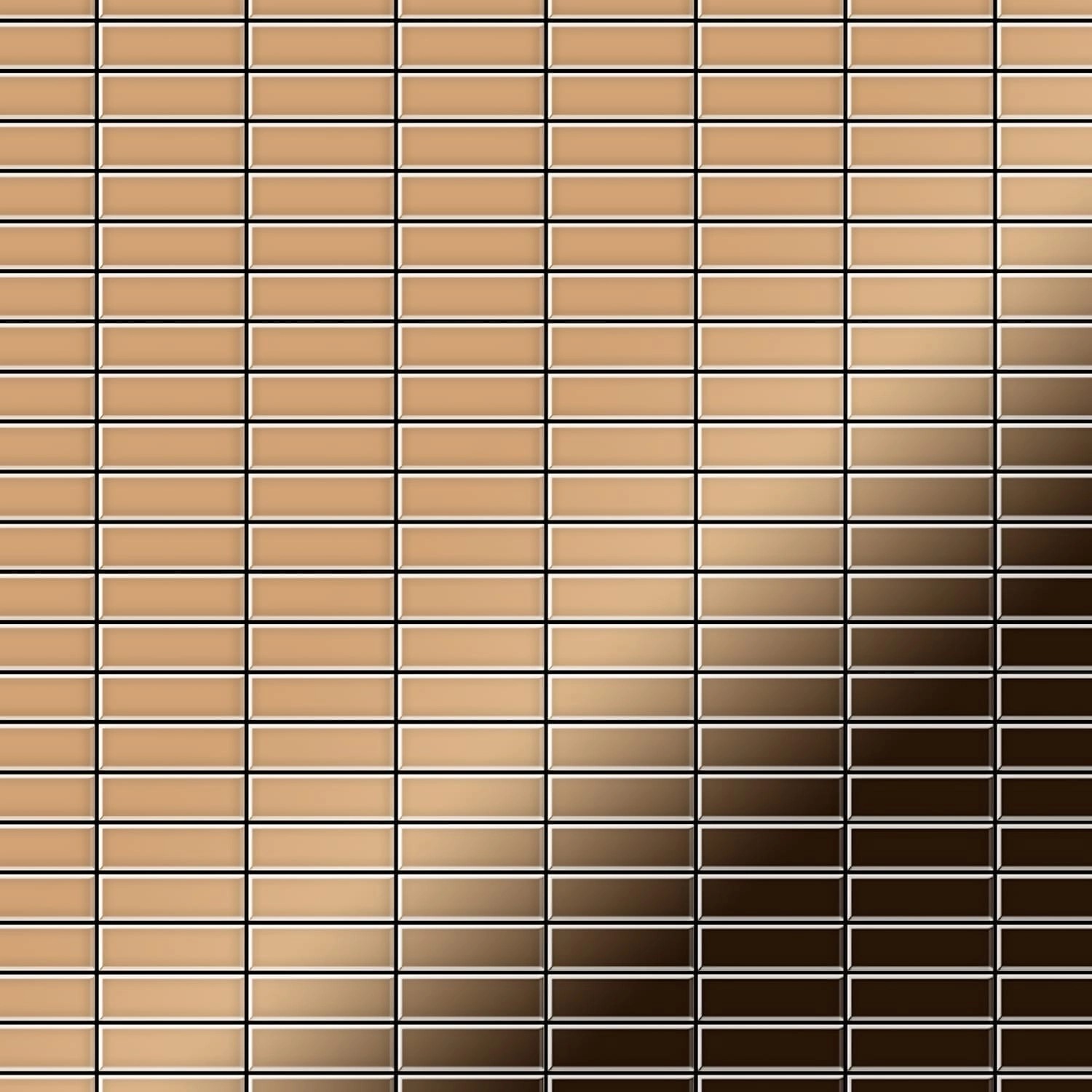 ALLOY Mosaik Fliese Massiv Metall Titan Hochglänzend Kupfer 1,6mm Stark Cab günstig online kaufen