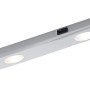 Titanfarbene Trio LED Unterbauleuchte, 40 cm, mit drei Leuchtpunkten und Schalter.