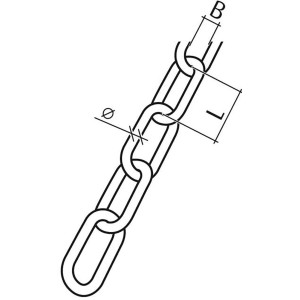 Conacord Schweißkette Form C Stahl Ø 5 mm x 35 mm Silber Meterware
