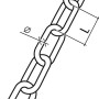 Technische Zeichnung einer Conacord Schweißkette aus Stahl, Form C, mit Maßangaben für Ø 5mm und Länge 35mm.