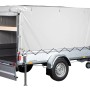 Stema Anhänger Basic STL 1300-25-13.1 mit Plane, Stützrad und Zubehör. Gebremster Autoanhänger für PKW.