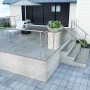 AICA Edelstahl-Treppengeländer, 150 cm, mit 3 Querstäben für Innen und Außen.