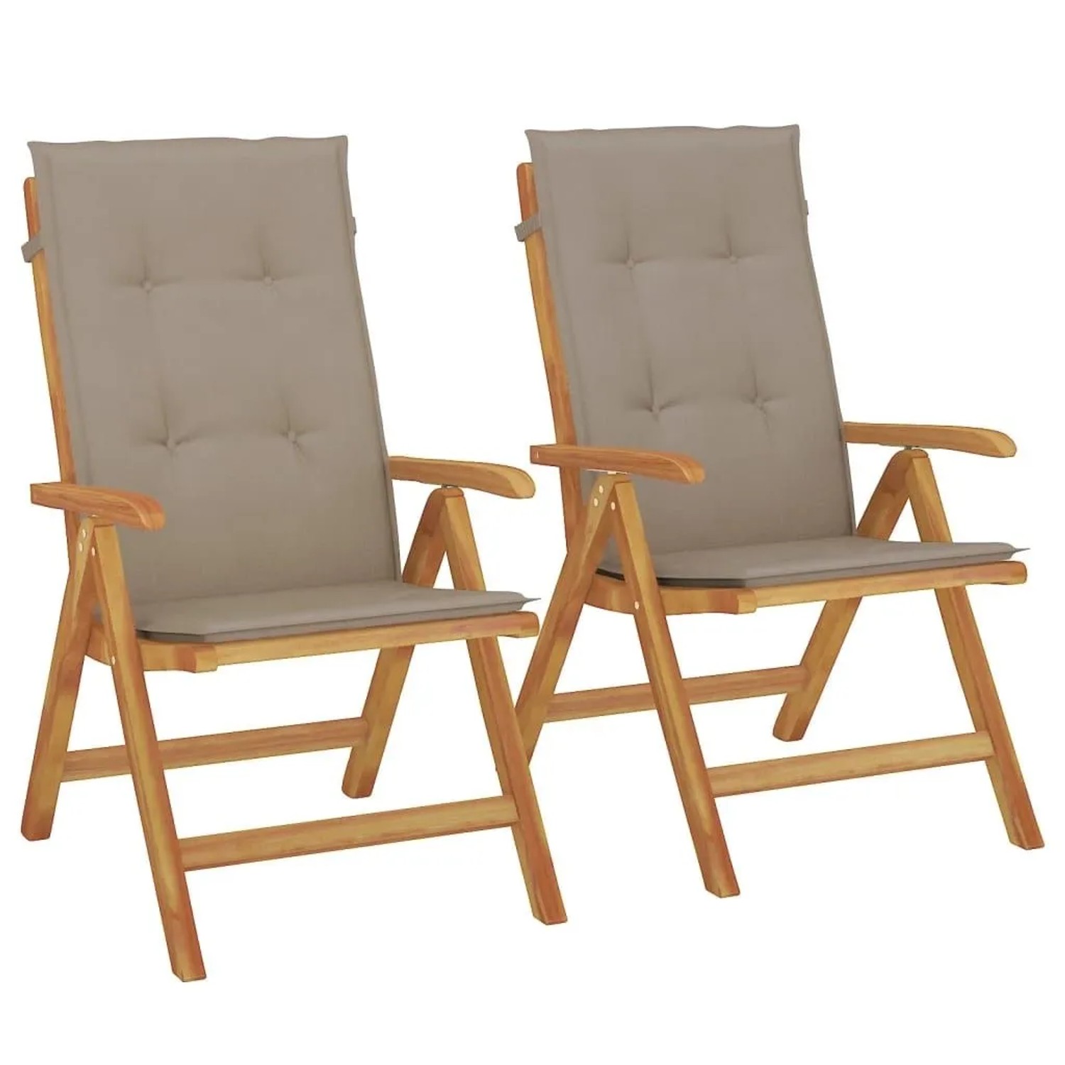 vidaXL Gartenstühle mit Kissen 2 Stk Massivholz Teak 3196441