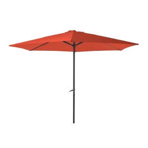 DELUKE Sonnenschirm, Ø 300cm, Terrakotta, mit Kurbel und UV-Schutz für Garten und Balkon.