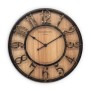 Wall-Art Wanduhr Used Look Ø 35 cm in Schwarz-Holzoptik mit 3D-Ziffern und lautlosem Uhrwerk.