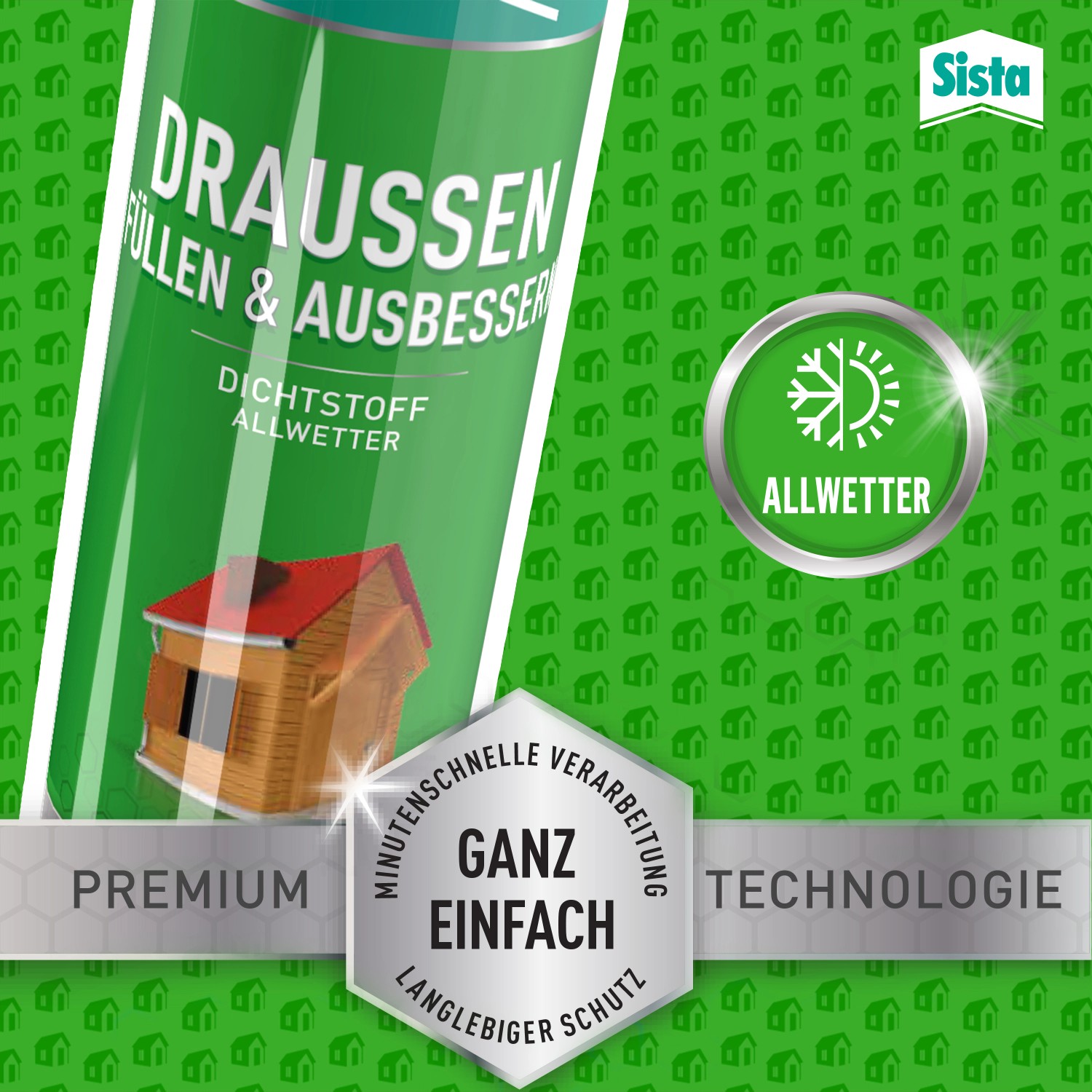Sista Dichtstoff Draußen Transparent, 280ml Kartusche für Risse und Fugen im Außenbereich.