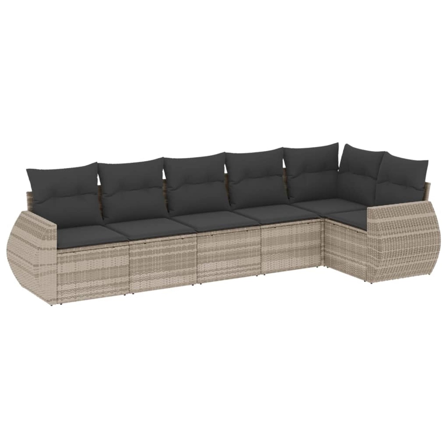 vidaXL 6-Tlg Garten-Sofagarnitur mit Kissen Hellgrau Poly Rattan 3221391 günstig online kaufen