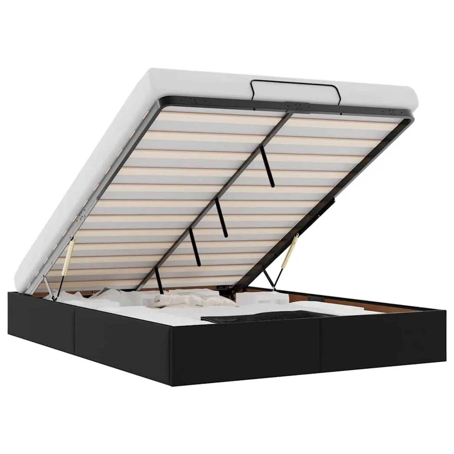 vidaXL Ottoman-Bett ohne Matratze Schwarz 140x190 cm Kunstleder 3310799