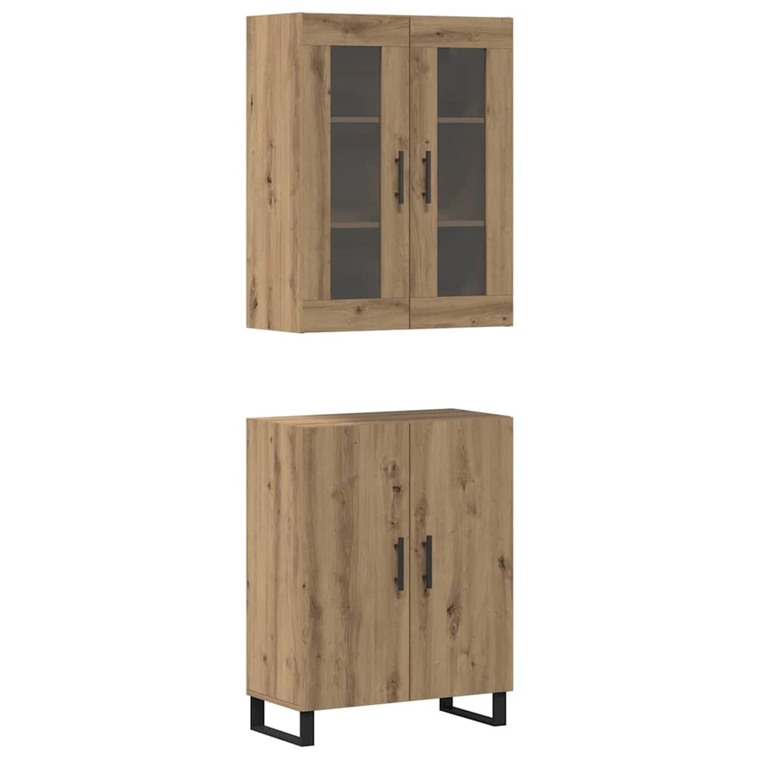 vidaXL Highboard Artisan-Eiche 69,5 x 34 x 180 cm Holzwerkstoff 3394522 günstig online kaufen