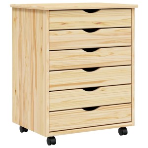 vidaXL Rollcontainer mit Schubladen MOSS Klarlack 53 x 39 x 65,5 cm 42032401
