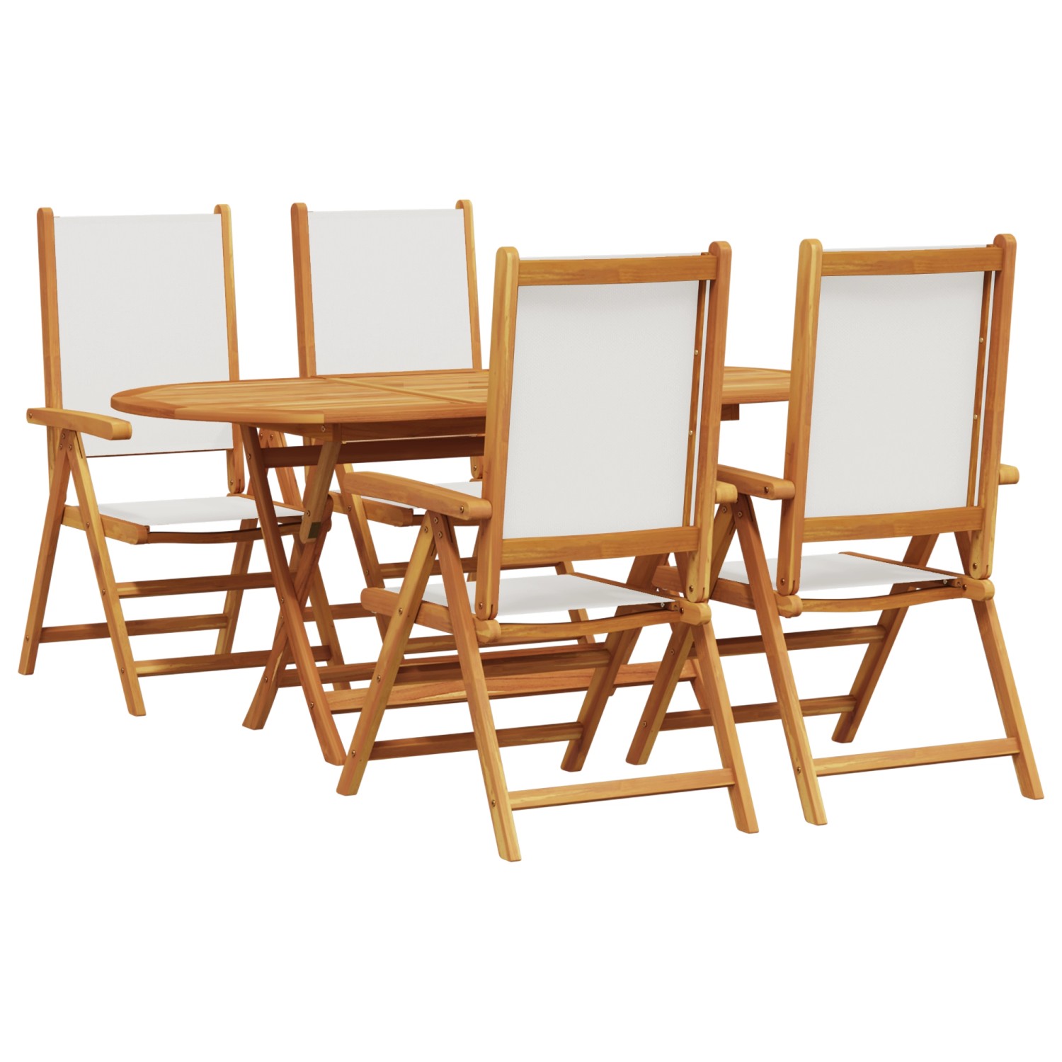 vidaXL 5-Teilige Garten Essgruppe Creme Weiß Massivholz Akazie 3375742 günstig online kaufen