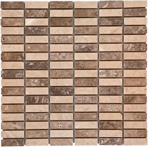 Mosaikmatte Naturstein Atlas Beige Noce, 30x30 cm, für Wand und Boden.