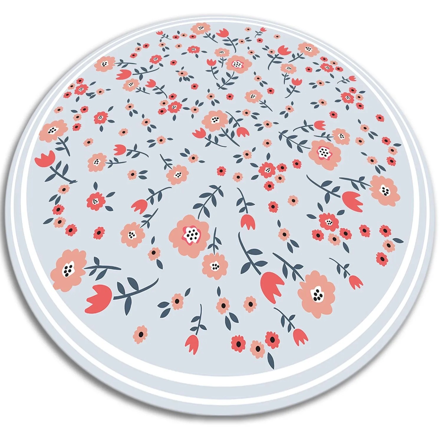 Tulup Teppich Landblumen Tapijt Vinyl 50x50 cm Blau PVC Tapijt Vloerkleed V günstig online kaufen