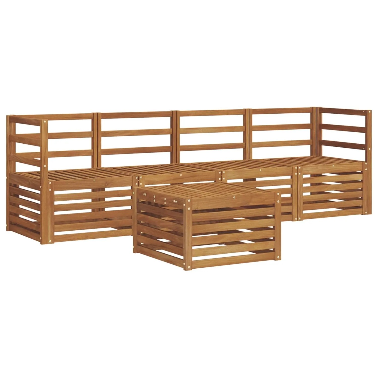 vidaXL Sofagarnituren 5-Tlg Natur Massivholz Akazie 3374309