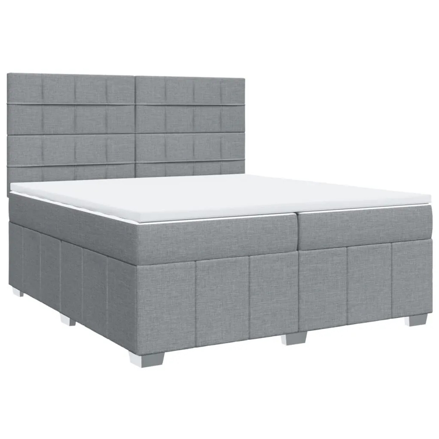 vidaXL Boxspringbett mit Matratze Hellgrau 200x200 cm Stoff 3291775 günstig online kaufen