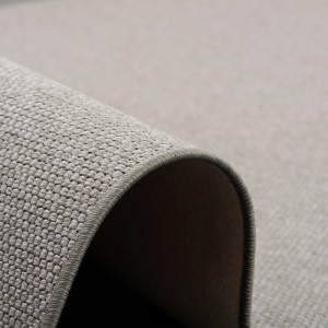 Detailansicht des silbernen Snapstyle Natur Flachgewebe Teppichs Bentzon (100x400cm).