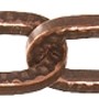Gehämmerte Conacord Zierkette aus Stahl, kupferbraun, 3 mm Durchmesser.