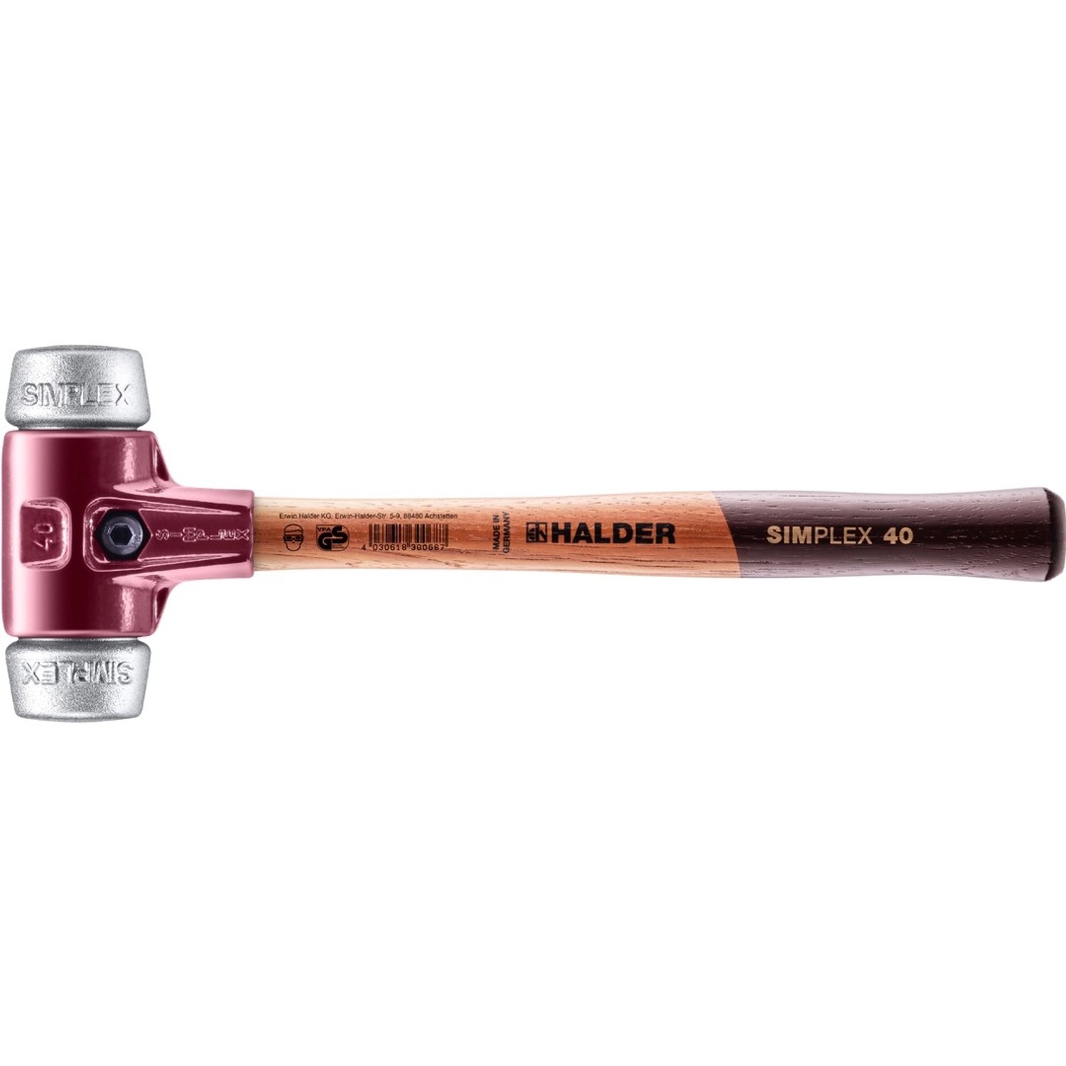 Halder Simplex Schonhammer Ø 40 mm Weichmetall mit Tempergussgehäuse günstig online kaufen