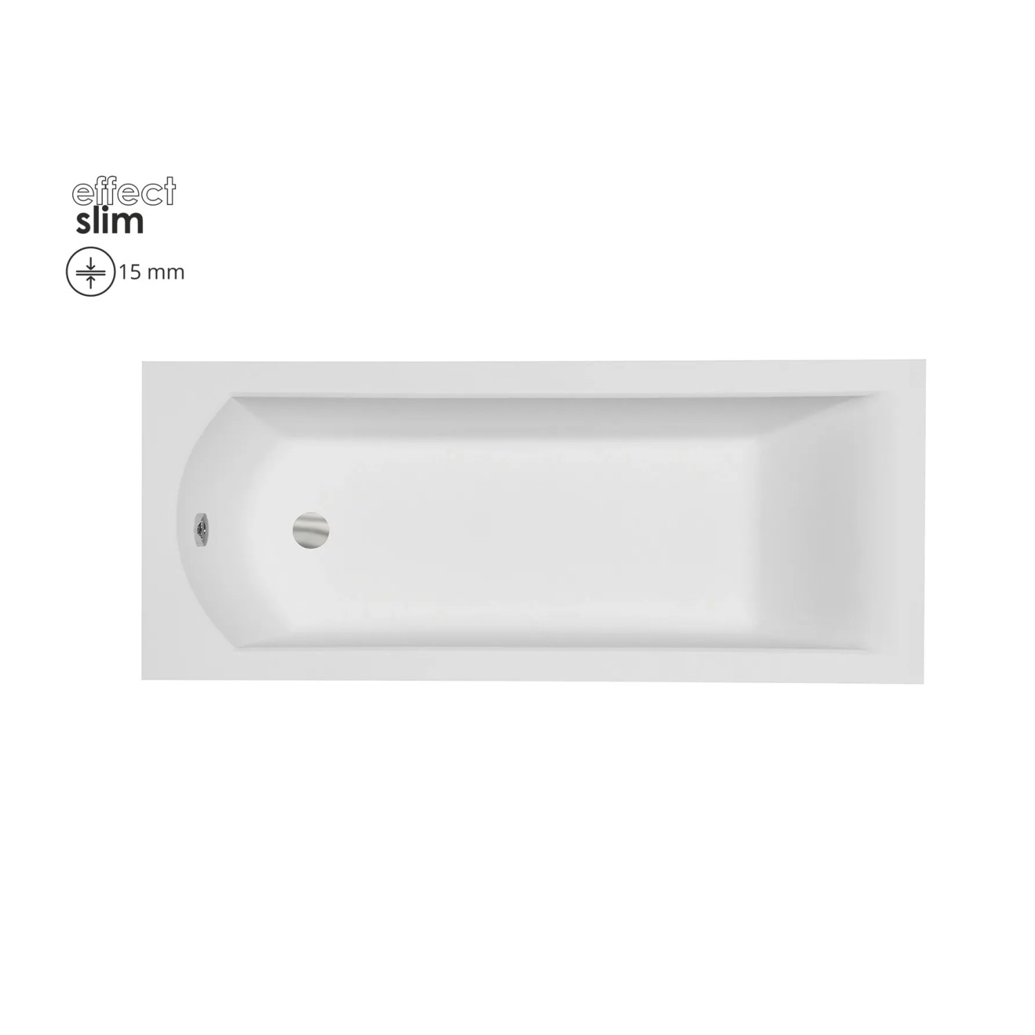 Bad Land Badewanne Rechteck SHEA SLIM 180x80 Mit Wannenträger Ablauf Füße