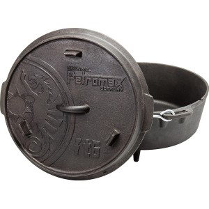 Petromax Dutch Oven FT6, 5,5 l, schwarz, mit Deckel. Gusseisen Topf für Grill & Lagerfeuer.