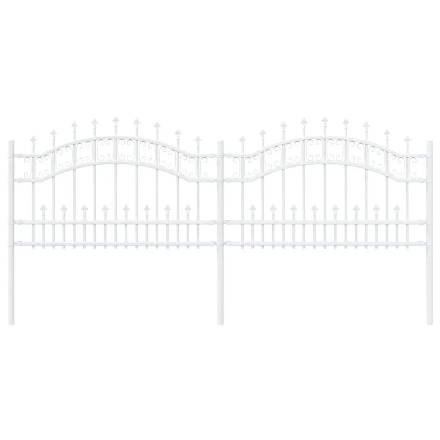 vidaXL Gartenzaun Weiß 115 cm Pulverbeschichteter Stahl 42003973 günstig online kaufen