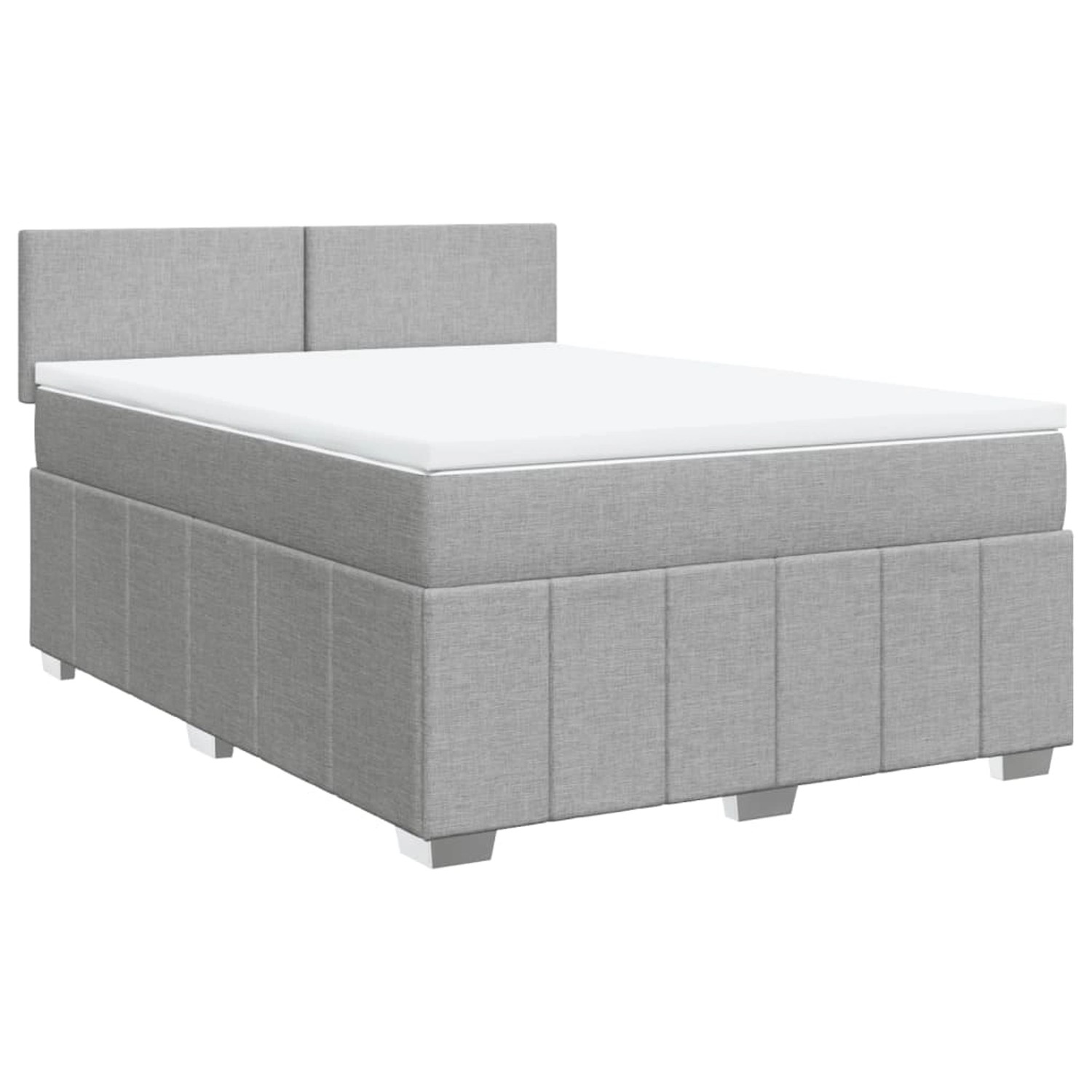 vidaXL Boxspringbett mit Matratze Hellgrau 160x200 cm Stoff 3287112 günstig online kaufen