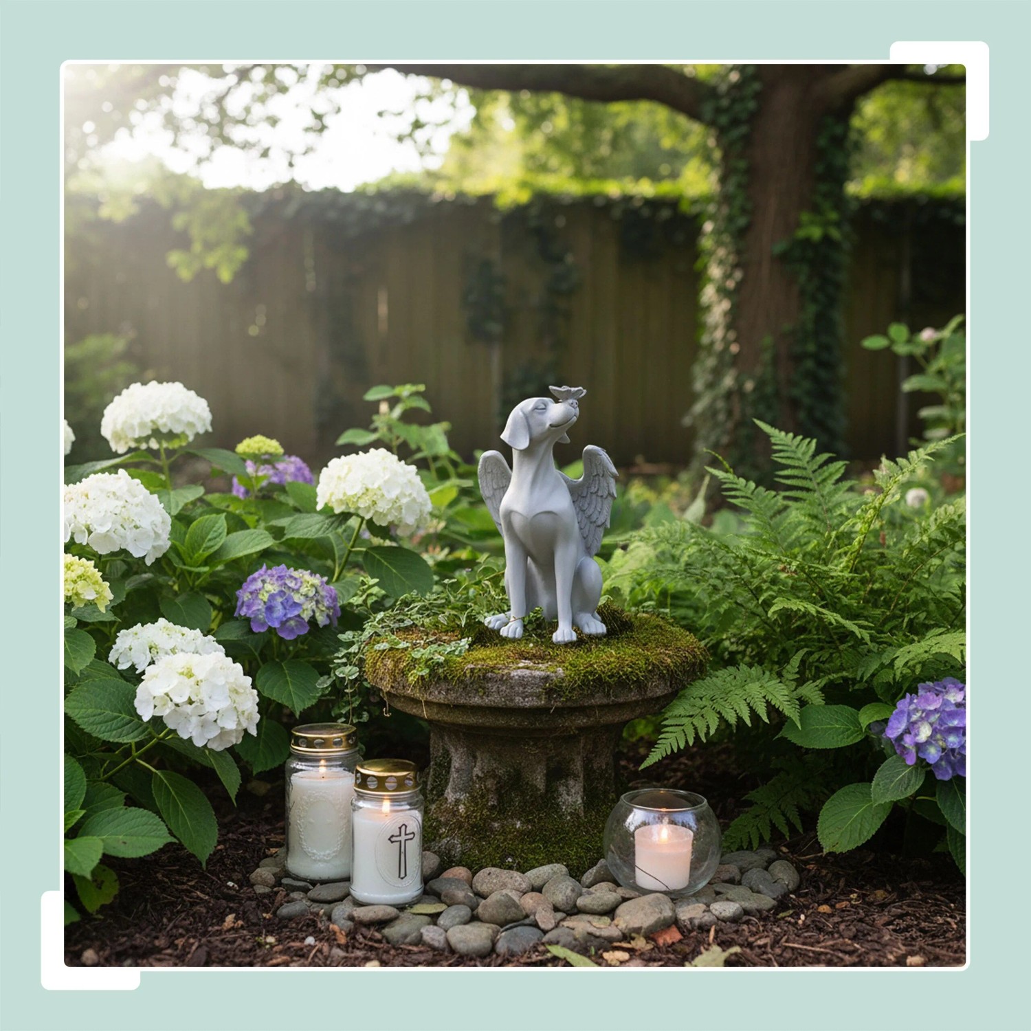 Relaxdays Grabengel für Hunde Polyresin Grau Wetterfest 20 cm x 11 cm x 11 cm_2