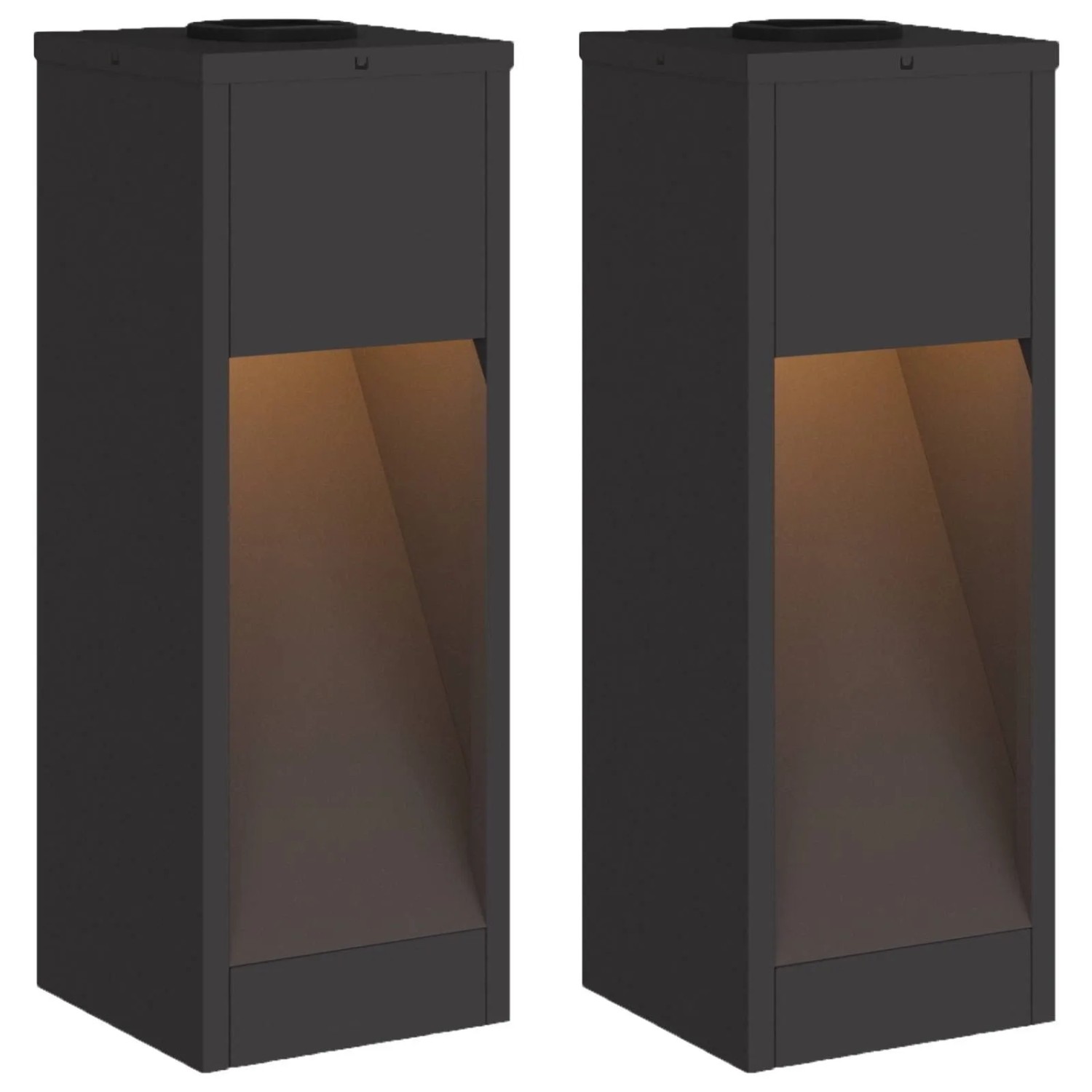 vidaXL Solar LED Wegeleuchte 2 Stk Schwarz Kalt Gewalzter Stahl 879709