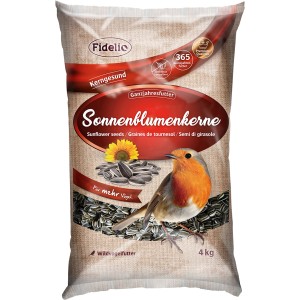 Fidelio Sonnenblumenkerne 4 kg, Wildvogelfutter für Körnerfresser.