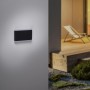 Anthrazitfarbene Paul Neuhaus LED-Wandleuchte Elsa für den Außenbereich, rechteckig und modern.