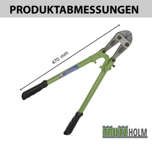 TRUTZHOLM Bolzenschneider 470mm mit gehärteten Backen und grünen Griffen.