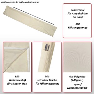 MCW Schutzhülle Sonnenschirme bis 3m Creme