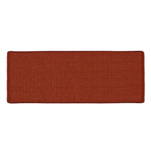 Rechteckige, rote Sisal Stufenmatte Pure Nature ohne Lippe, selbstklebend, 23,5x65 cm.